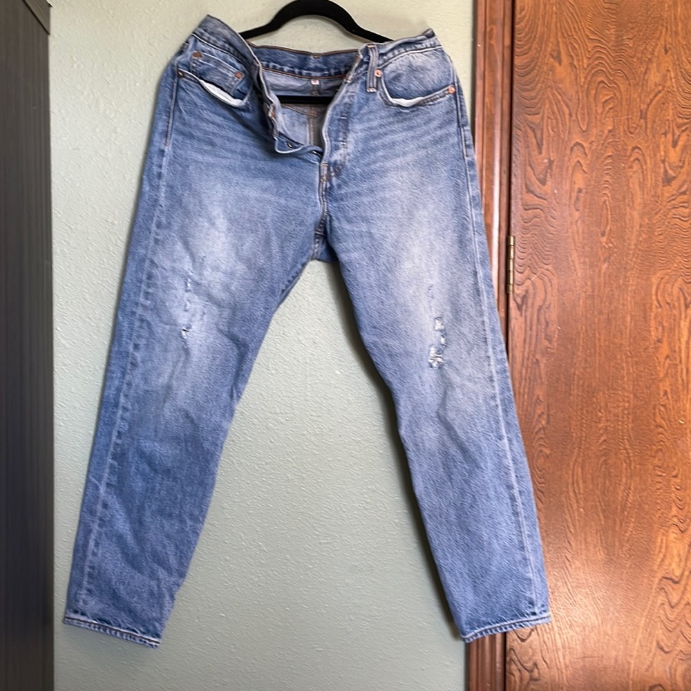 Levi’s Distressed Bootcut Button Fly Jeans